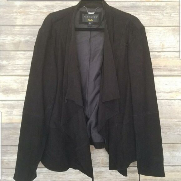 Bernardo Waterfall Leather Suede Jacket Plus Size 3X - Picture 4 of 6